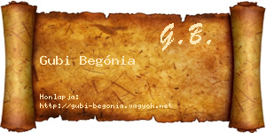 Gubi Begónia névjegykártya
