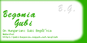 begonia gubi business card